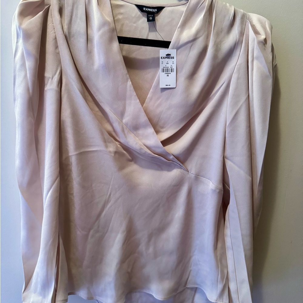 Express Women's Satin Blouse - Light Pink